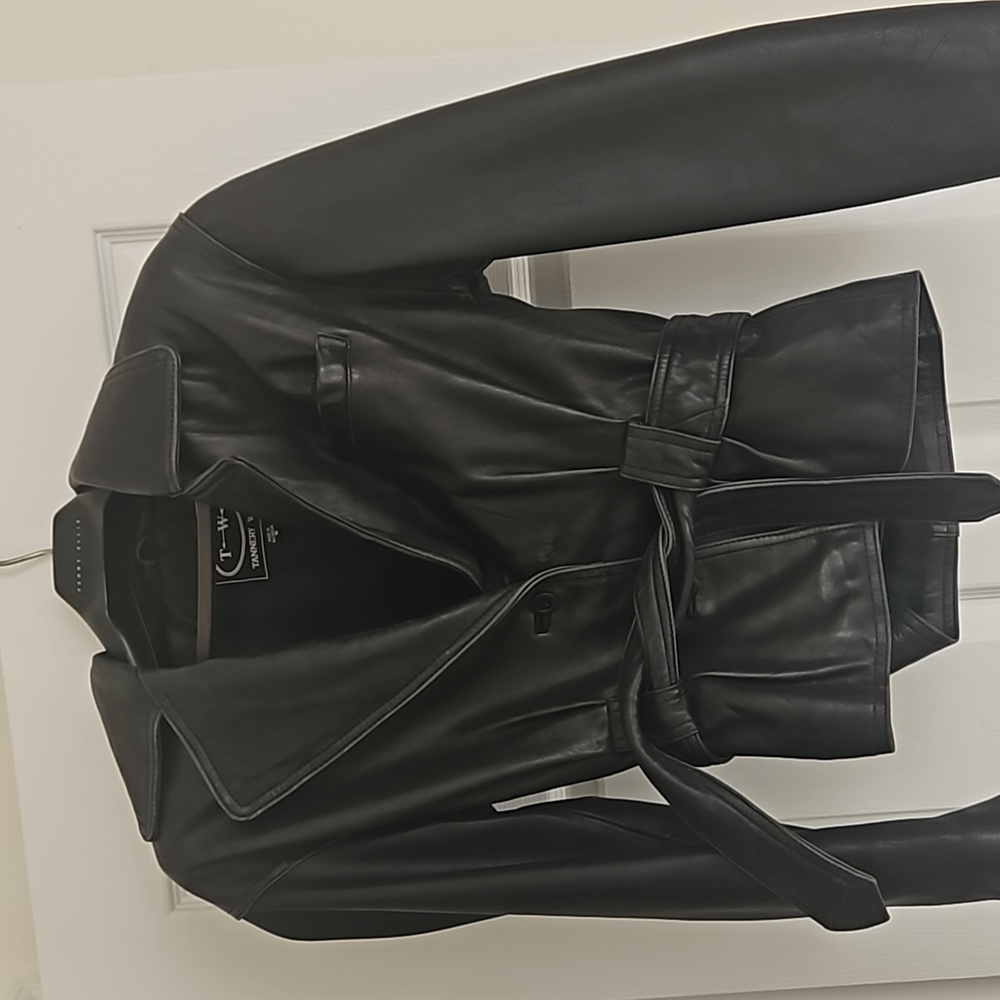 Women's black leather jacket